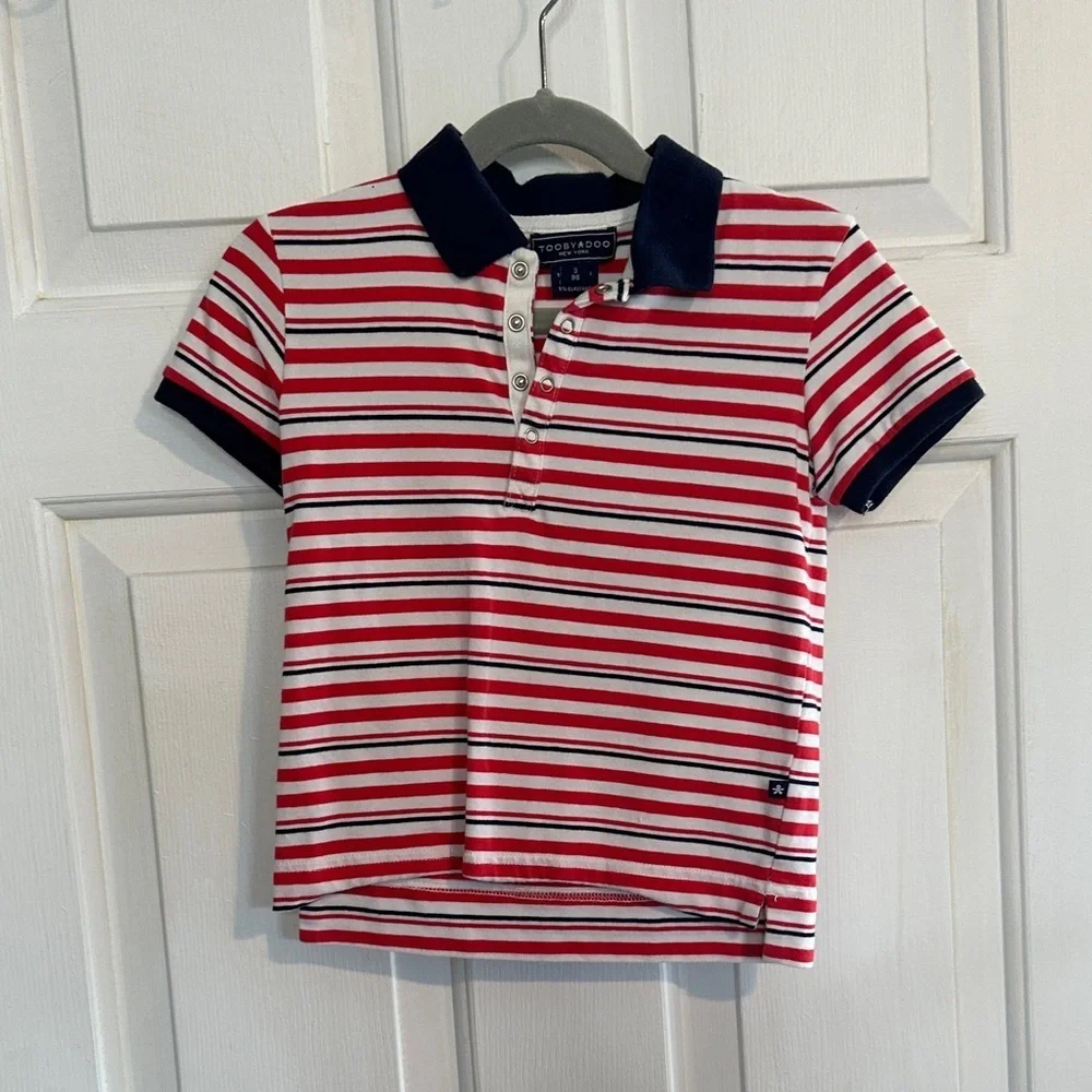 Tooby Doo red and navy polo size 3 kids